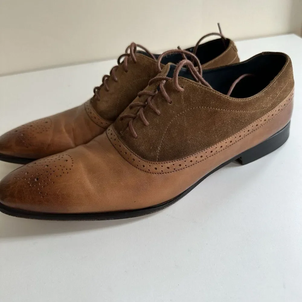 Oliver Sweeney Two‎ Tone Tan Brown Suede Leather Shoes Sanago UK 10 US 12 EU 44